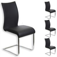 ESSZIMMERSTUHL ALADINO 4er-Set schwarz - Schwarz, Textil/Metall (43/94/56cm) - IDIMEX