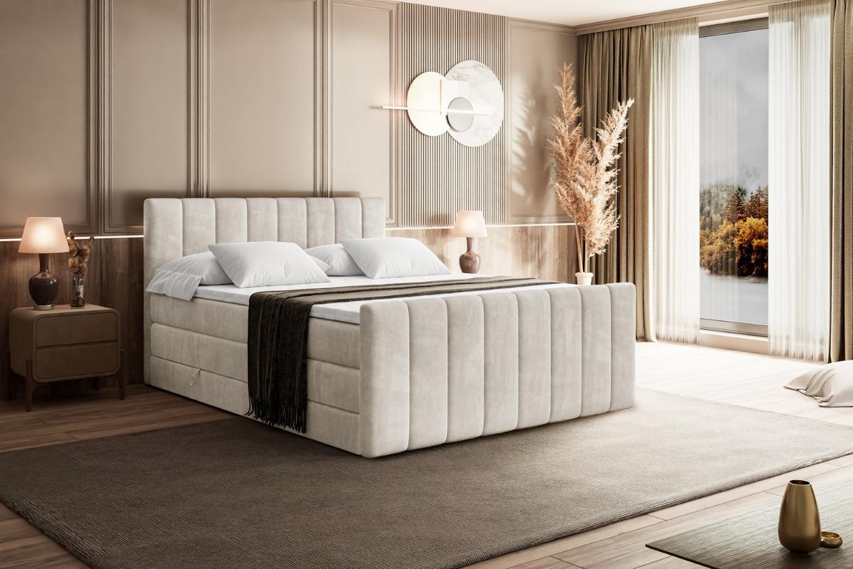 BOXSPRINGBETT OTTA-Z KING - 140x200 - H3/H4 - Creme - Creme, Holzwerkstoff (140/200cm) - ALTDECOR