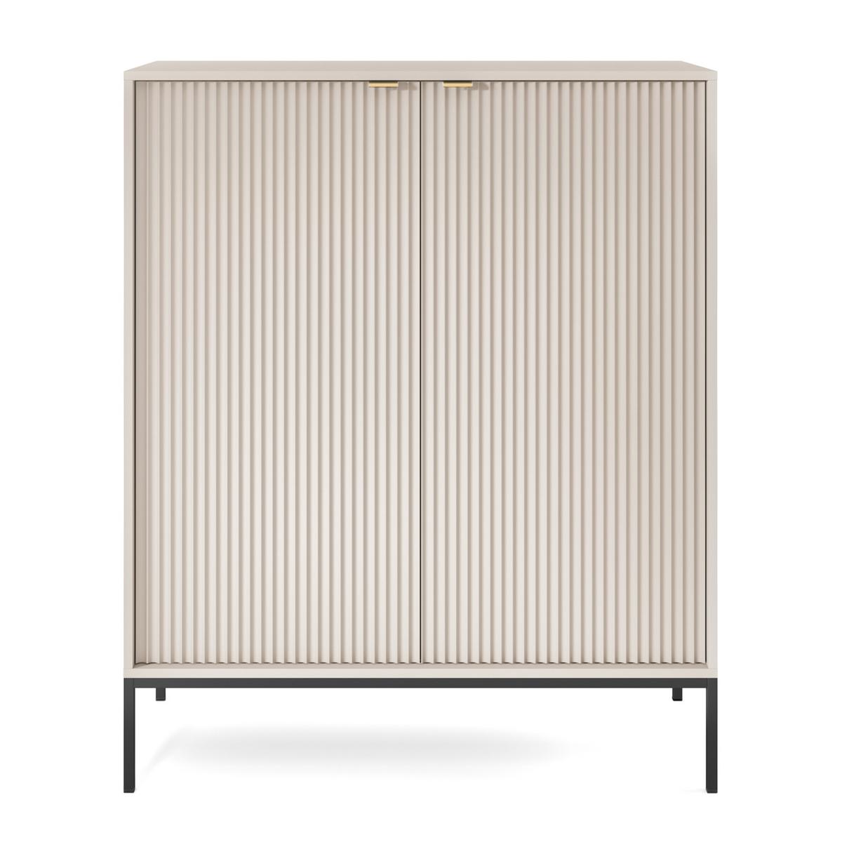 HIGHBOARD STELLARE 104/125/39cm 2 Türen Kaschmir - Kaschmir/Goldfarben, Holzwerkstoff (104/125/39cm) - MASSENO