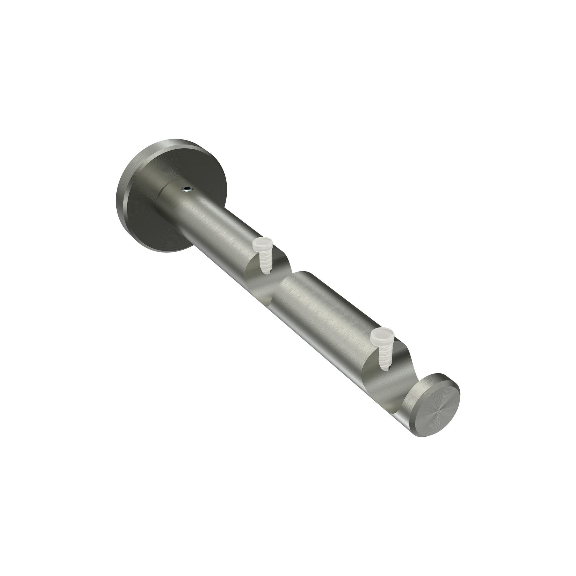 TRÄGER FÜR GARDINENSTANGEN 16 mm Ø, Medium 2-läufig, Edelstahl-Optik - Edelstahlfarben, Metall (14.8/4/4cm) - INTERDECO