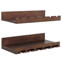 WEINREGAL Braun 2er-Set-Set - Braun, Holz (61/12/28cm) - MCW