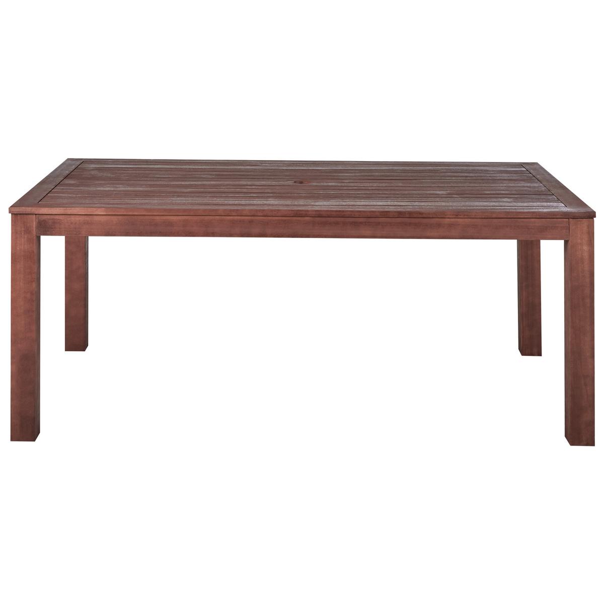 GARTENTISCH Eukalyptusholz dunkel braun 180x100 cm Tuscania - Dunkelbraun, Holz (100/180/73cm) - Beliani
