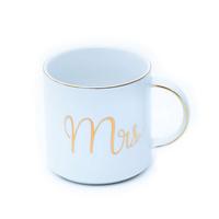 KAFFEETASSE mit Goldrand und Aufschrift Mrs 300 ml - Weiß, Keramik (0.3L) - Intirilife