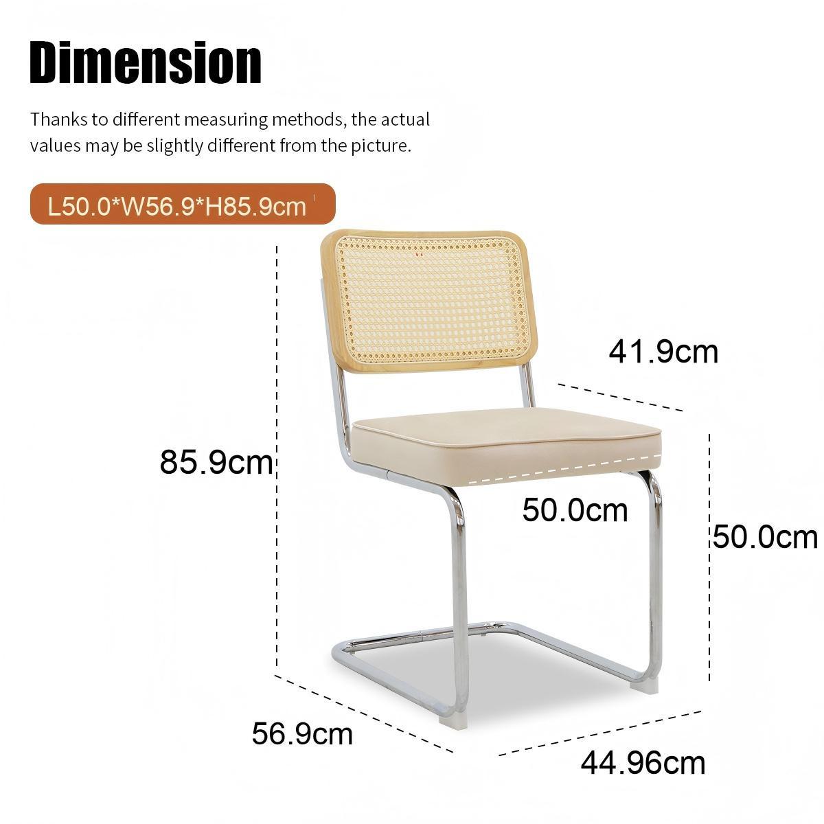 ESSZIMMERSTÜHLE 2er Set Freischwinger Rattan & Kunstleder - Beige, Leder (53/84.6/46.4cm) - Urban Meuble