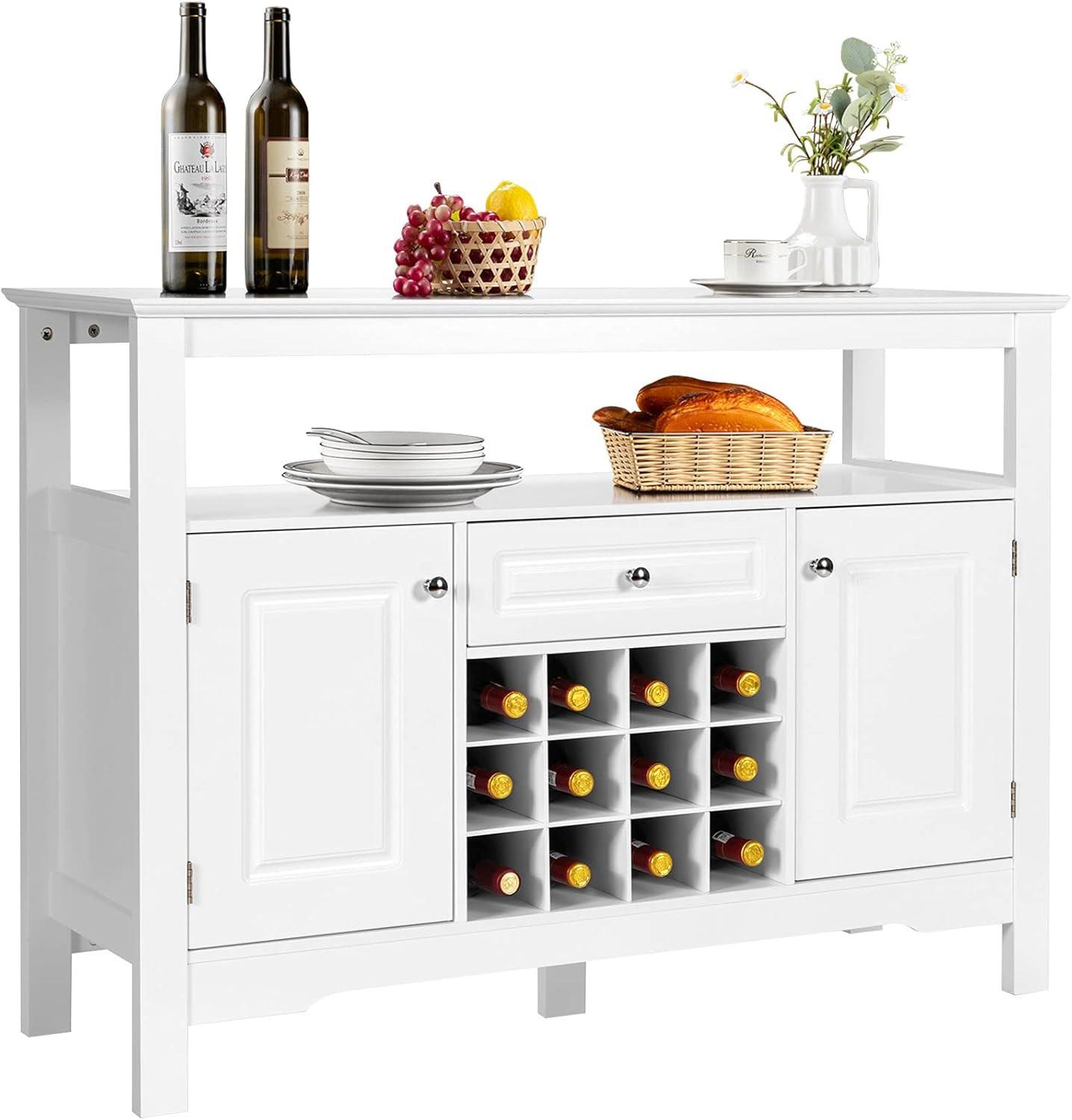 KÜCHENSCHRANK Sideboard Weiß - Weiß, Holz (8.5/83cm) - COSTWAY