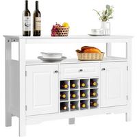 KÜCHENSCHRANK Sideboard Weiß - Weiß, Holz (8.5/83cm) - COSTWAY