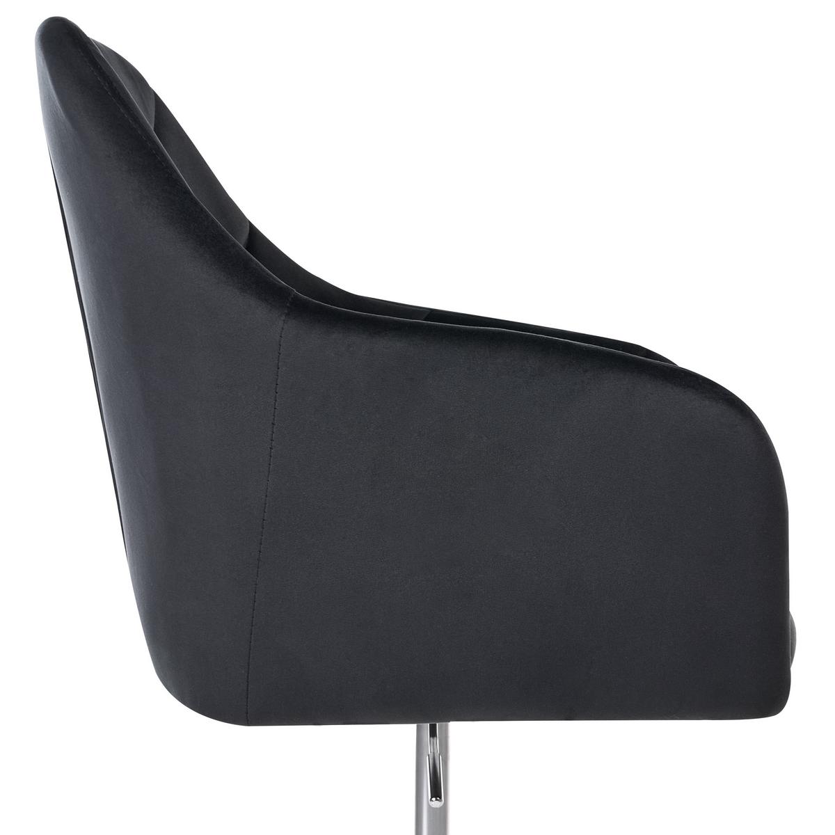 SCHREIBTISCHSTUHL Samtstoff Schwarz Veloria - Schwarz, Textil (60/85/60cm) - Beliani