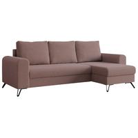 ECKSOFA Hugo Boucle Rosa - Schwarz/Rosa, Textil/Metall (242/140cm) - MKS