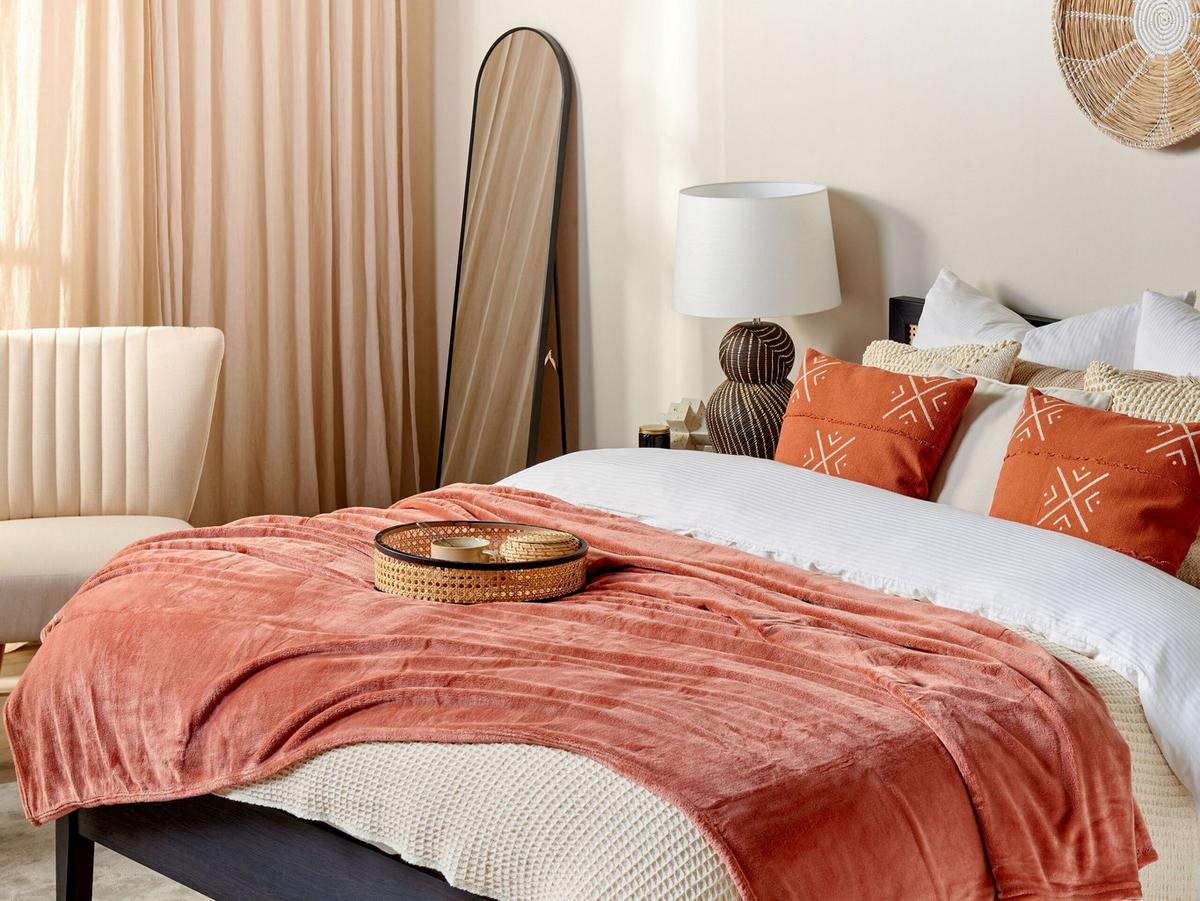 DECKE Rot Bayburt 200/220 cm - Rot, Textil (200/220cm) - Beliani