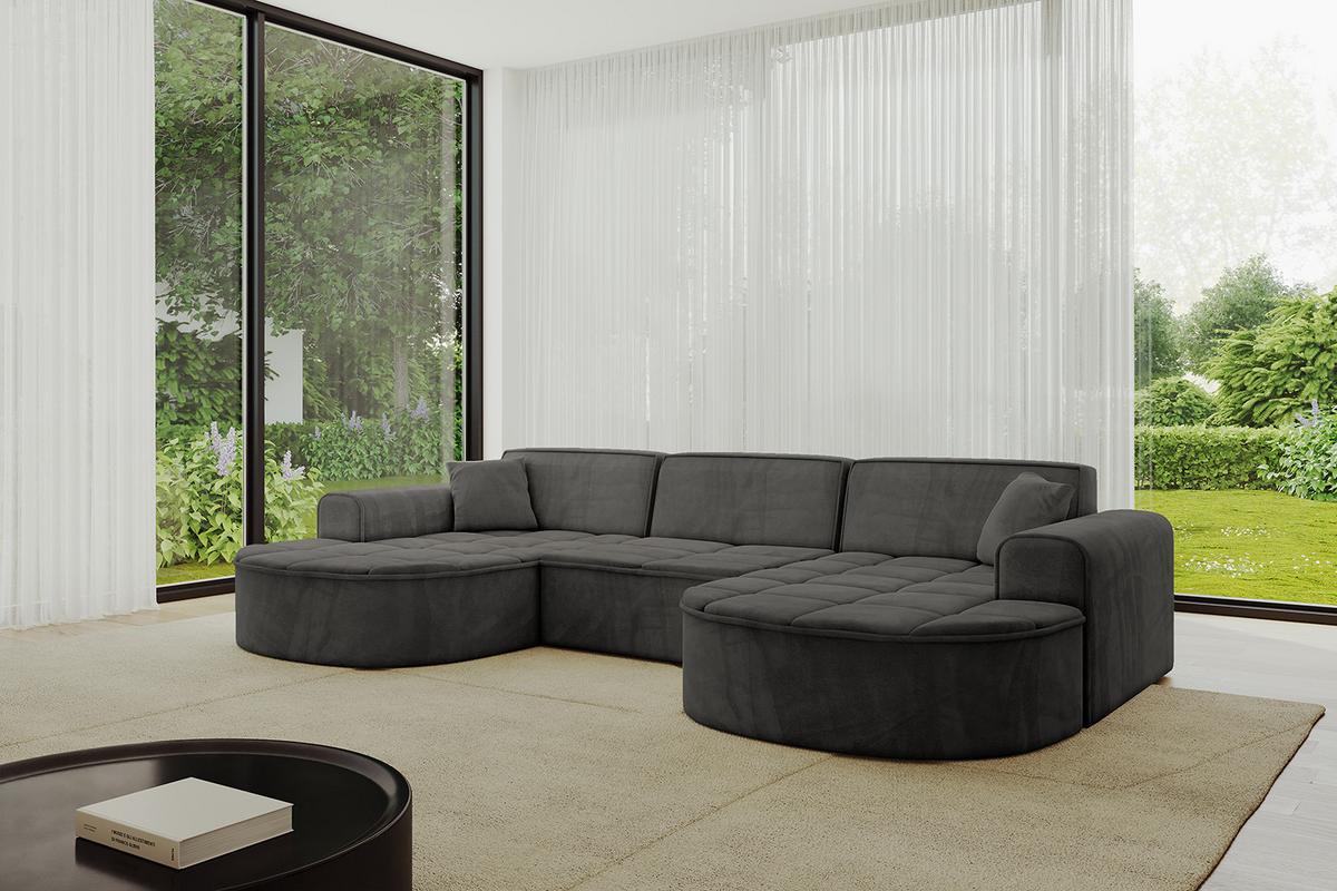 WOHNLANDSCHAFT TARO-U1 - 303x171x79,5 cm Dunkelgrau - Dunkelgrau, Holzwerkstoff/Textil (303/79.5/171cm) - ALTDECOR