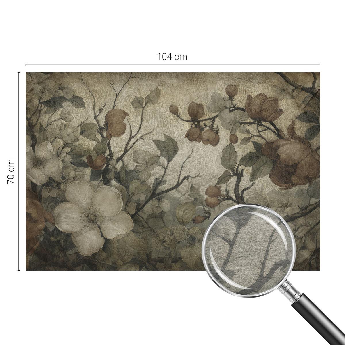 FOTOTAPETE 104x70 cm - Blumenschönheit - Weiß, Textil (104/70cm) - Wallfluent