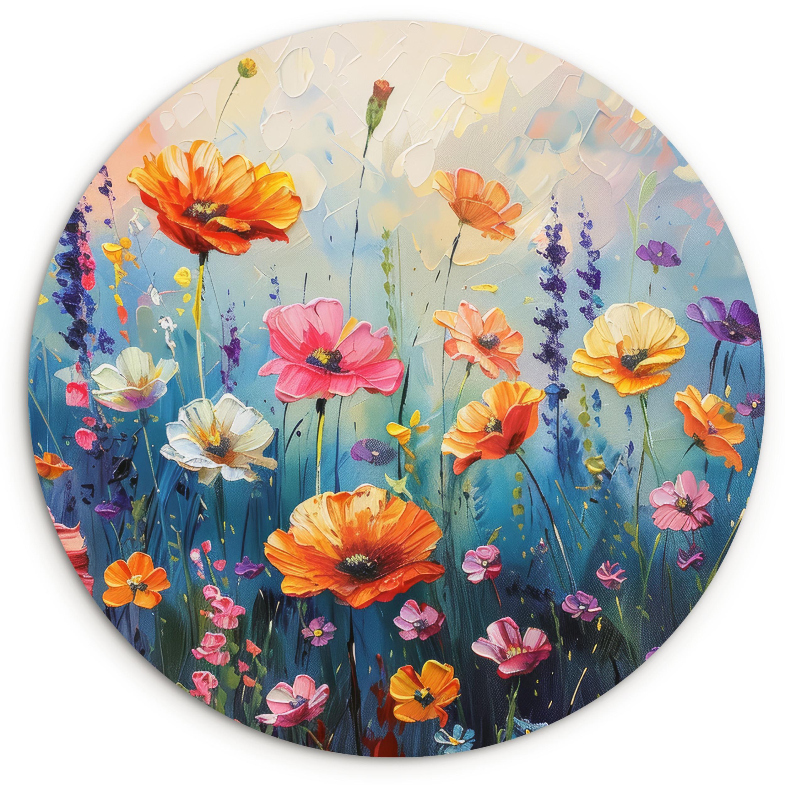 WANDBILD Blumen - Natur - Aquarell - Kunst Deko Wohnzimmer 30x30 cm - Multicolor, Kunststoff (30/30cm) - MuchoWow