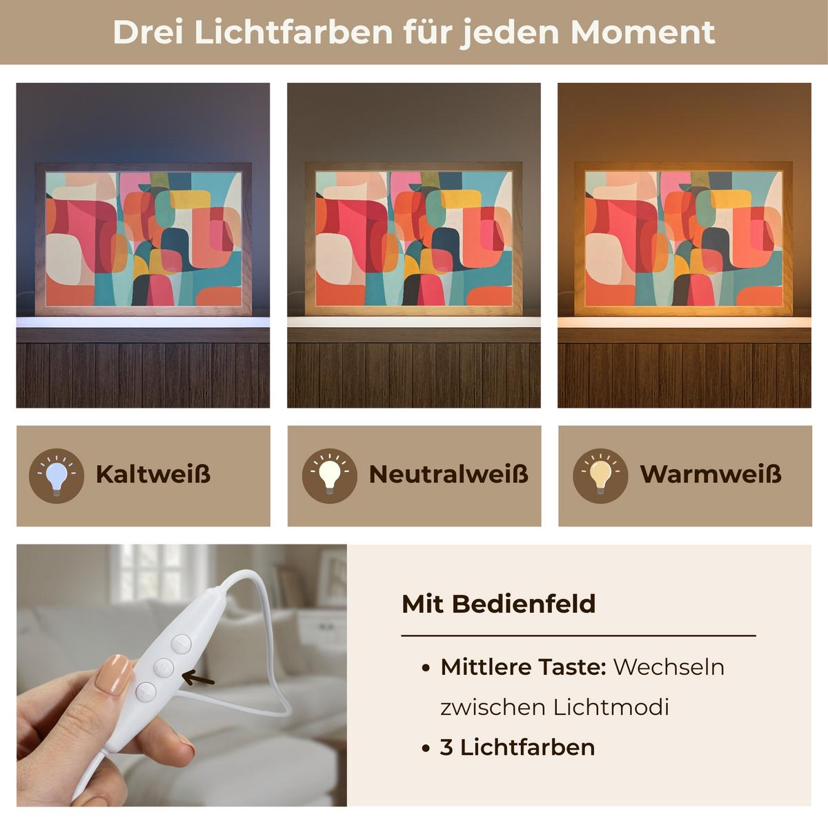 WANDLEUCHTE Formen - Bunt - Abstrakt - Flugzeuge 30x20 cm - Multicolor, Holzwerkstoff (30/20/8cm) - OnlyWow
