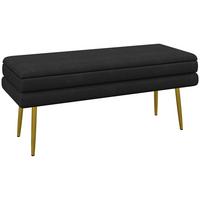 TRUHENBANK mit Stahlbeine, Schwarz - Schwarz, Kunststoff (37.5/42/100cm) - HOMCOM