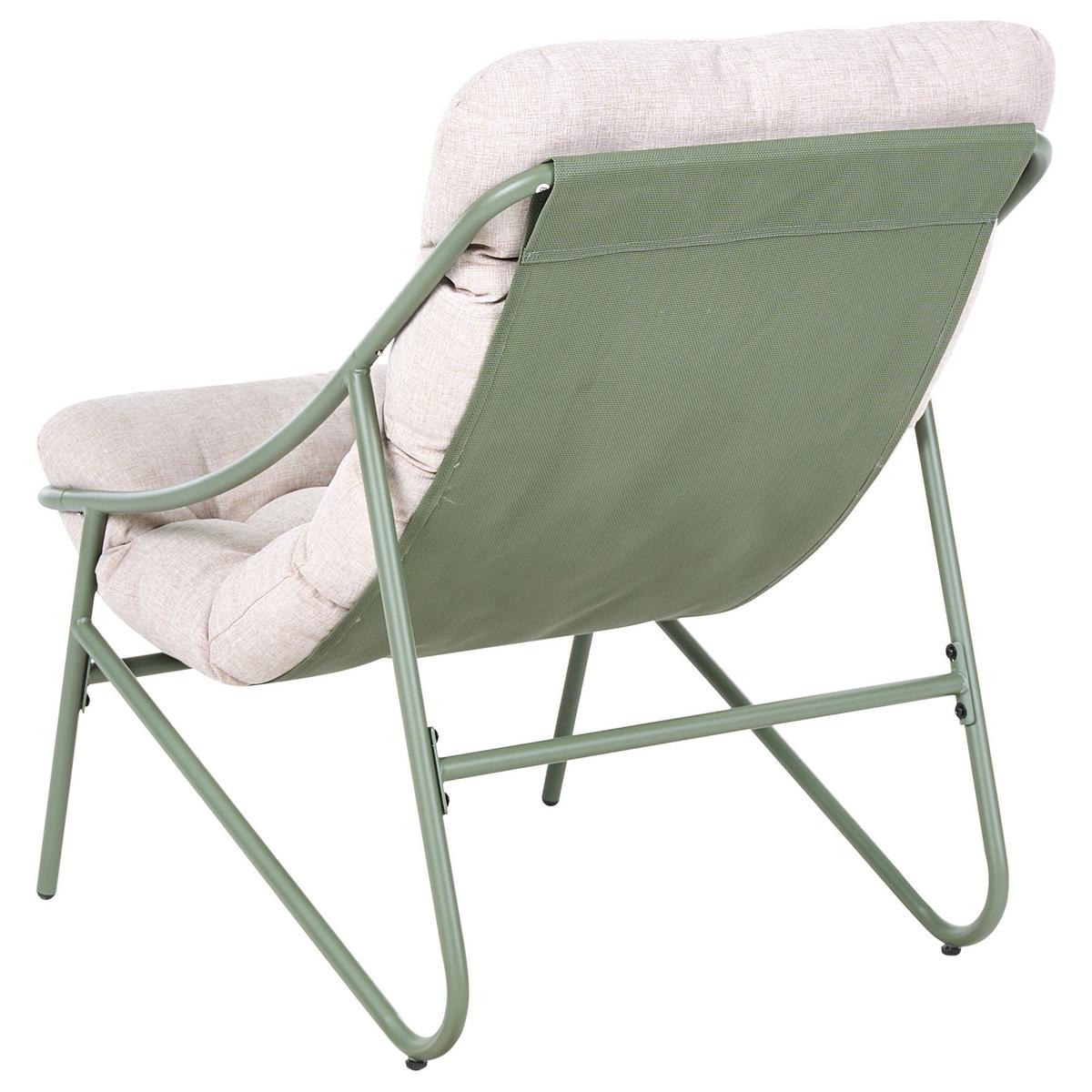 LOUNGE-SET mit Tisch 4-Sitzer Metall Beige/Grün Molveno - Beige/Grün, Metall - Beliani