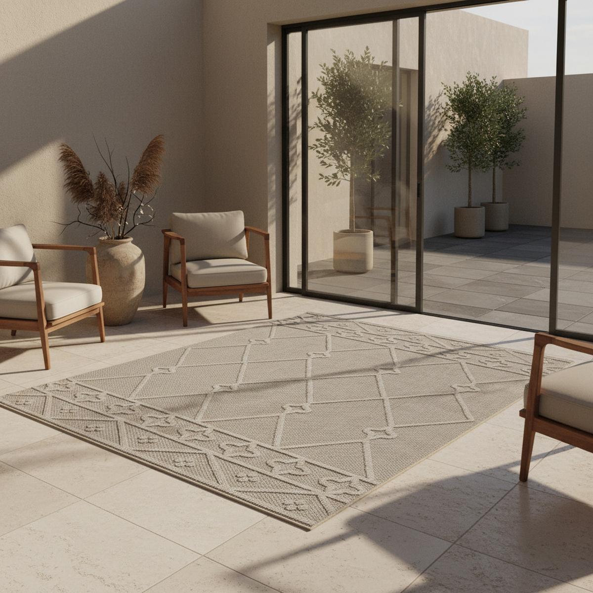 TEPPICH Outdoor IMST in Beige, im Berber-Stil, 160 x 230 cm - Beige, Textil (230/160cm) - KADIMA DESIGN