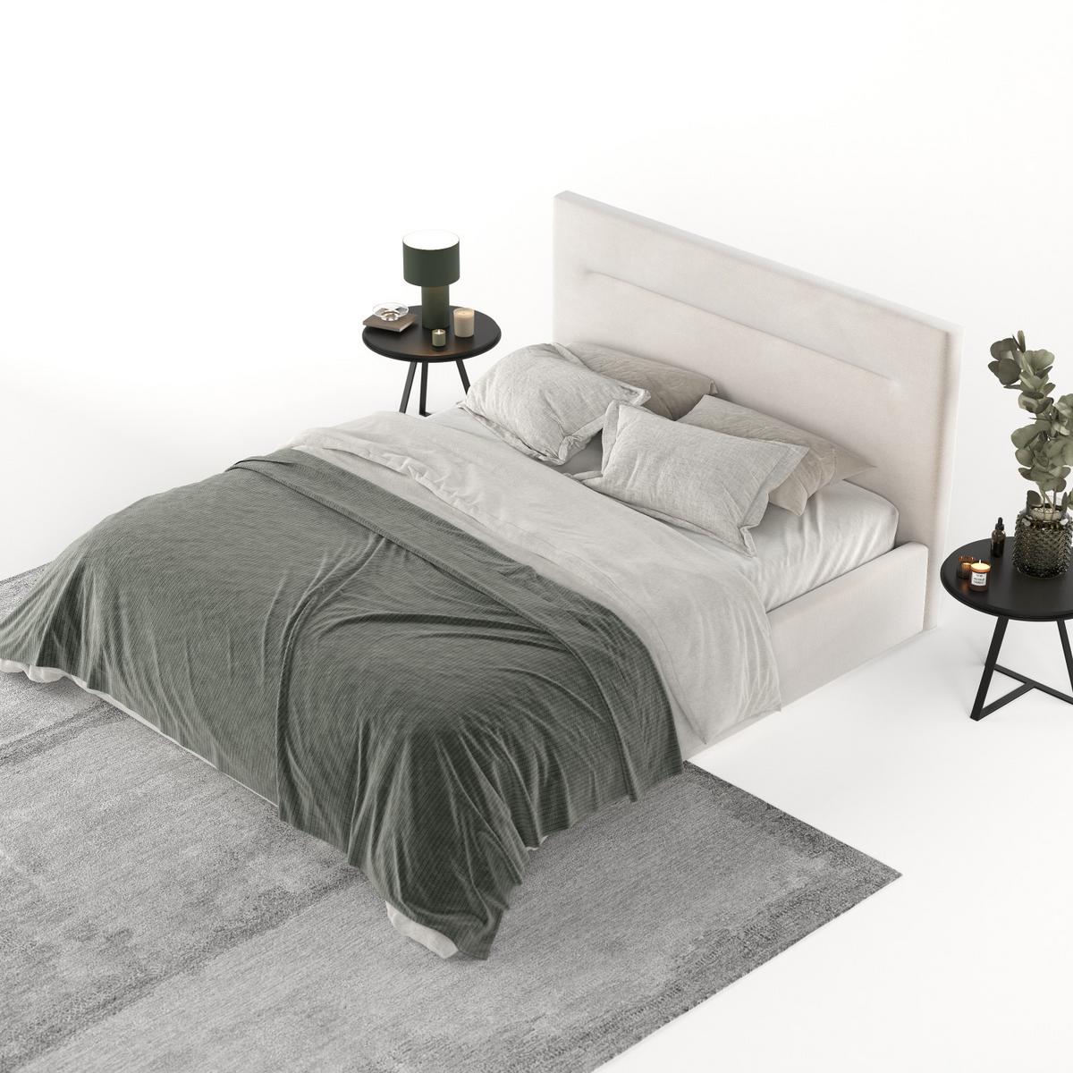 POLSTERBETT Liline 160/200 cm Creme im Paros Stoff - Creme/Schwarz, Holz/Holzwerkstoff (160/200cm) - AltaBeds