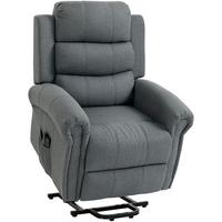 SESSEL mit Aufstehhilfe Neigebarer Massagesessel, Elektrischer Relaxsessel, Grau - Schwarz/Grau, Textil/Metall (87/108/87.5cm) - HOMCOM