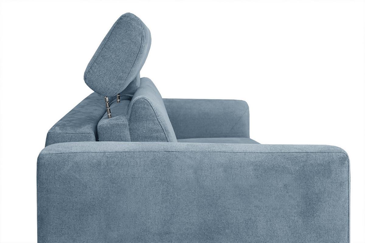 SOFA MEZO 3-Sitzer mit Schlaffunktion, blau - Blau/Schwarz, Holz/Textil (232/90/107cm) - Wozimo