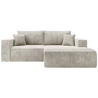 ECKSOFA Farese Mini mit Cordbezug Greige, rechts - Taupe/Schwarz, Textil (167/240cm) - Selsey