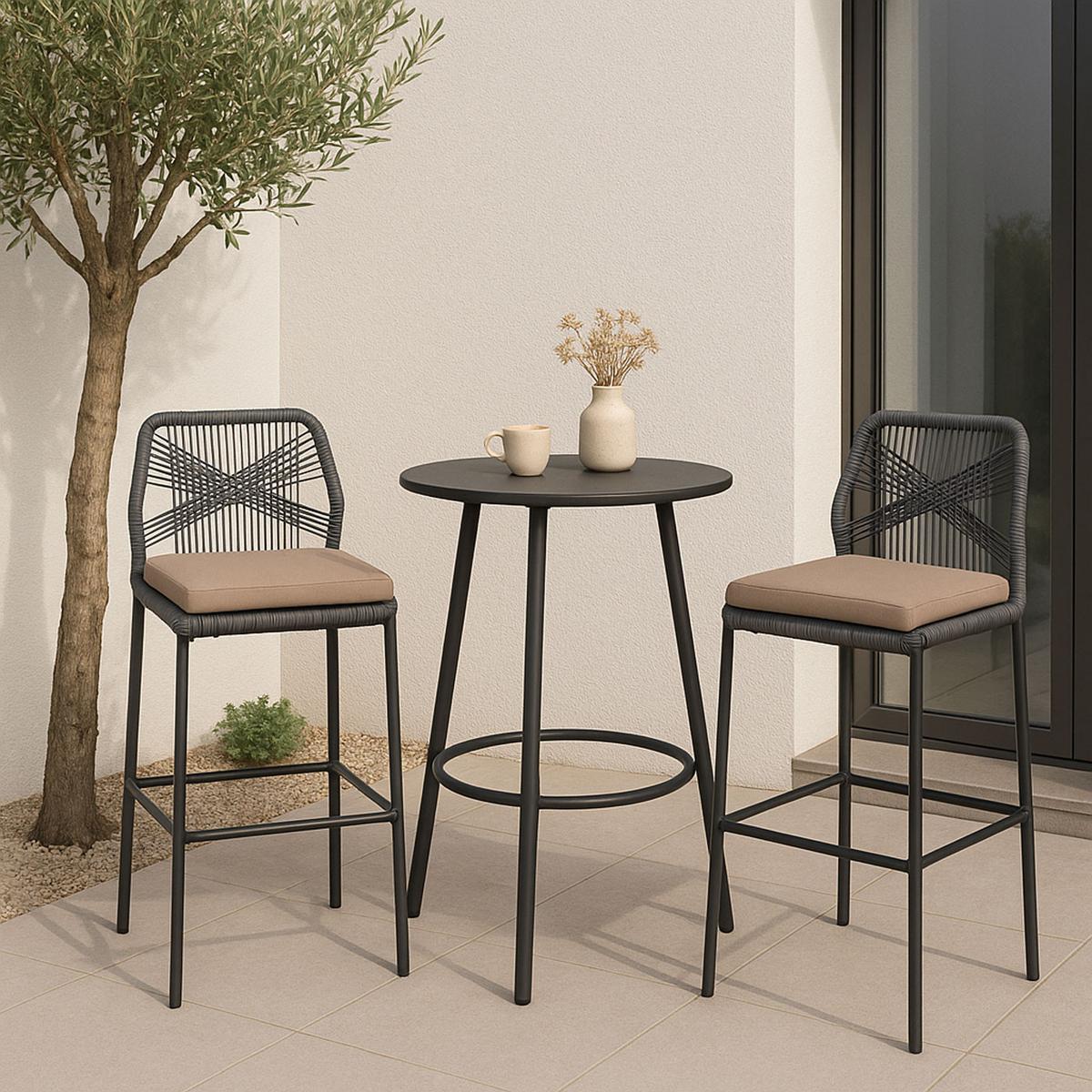 BARHOCKER Anthrazit, Taupe - Taupe/Anthrazit, Metall (45/101/52cm) - MCW