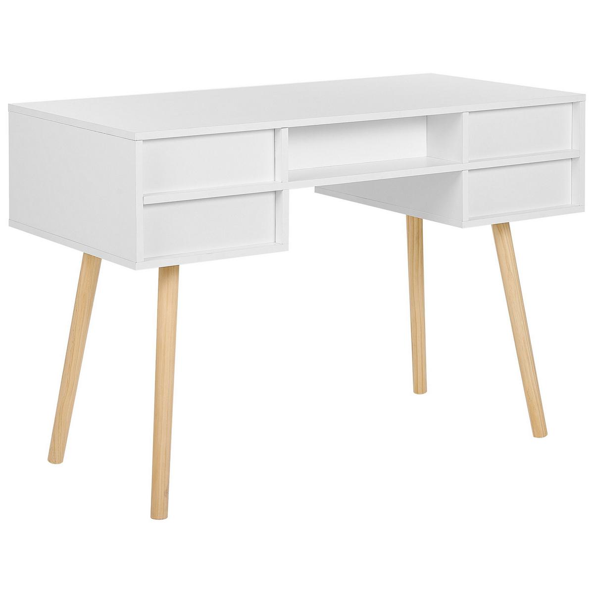 SCHREIBTISCH weiß 110/55/78 cm Levin - Weiß, Holzwerkstoff (120/54/78cm) - Beliani
