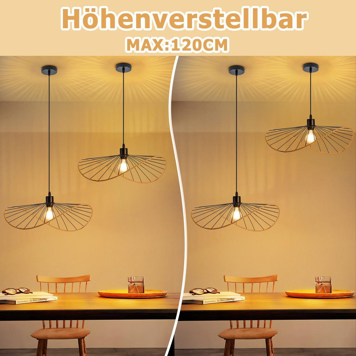 PENDELLEUCHTE BJORN Ⅲ 10/50/120 cm - Schwarz, Metall (10/50/120cm) - Nettlife