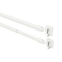 SCHEIBENSTANGEN / VITRAGESTANGEN MIT KLEBEHAKEN Geno 50-80 cm, oval, Weiß, Packung 2 Stück - Weiß, Kunststoff/Metall (1.2/2.4/80cm) - INTERDECO
