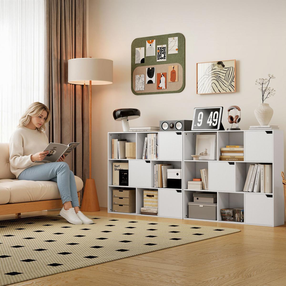 BÜCHERREGAL Spanplatte Weiß - Weiß, Holzwerkstoff (106/95/24cm) - HOMCOM