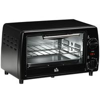 MINIBACKOFEN Metall Gehärtetes Glas Schwarz - Schwarz, Metall (36.5/26/22cm) - HOMCOM