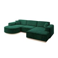 WOHNLANDSCHAFT ARRIO-U1 303x171x83 cm Dunkelgrün - Dunkelgrün, Holzwerkstoff/Textil (303/83/171cm) - ALTDECOR