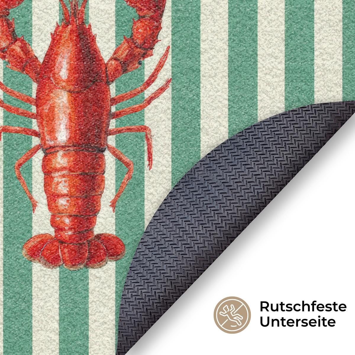 FUSSMATTE Krebs - Streifen - Realistisch - Sommerlich Schmutzmatte 90x90 cm - Multicolor, Kunststoff (90/0.4cm) - MuchoWow