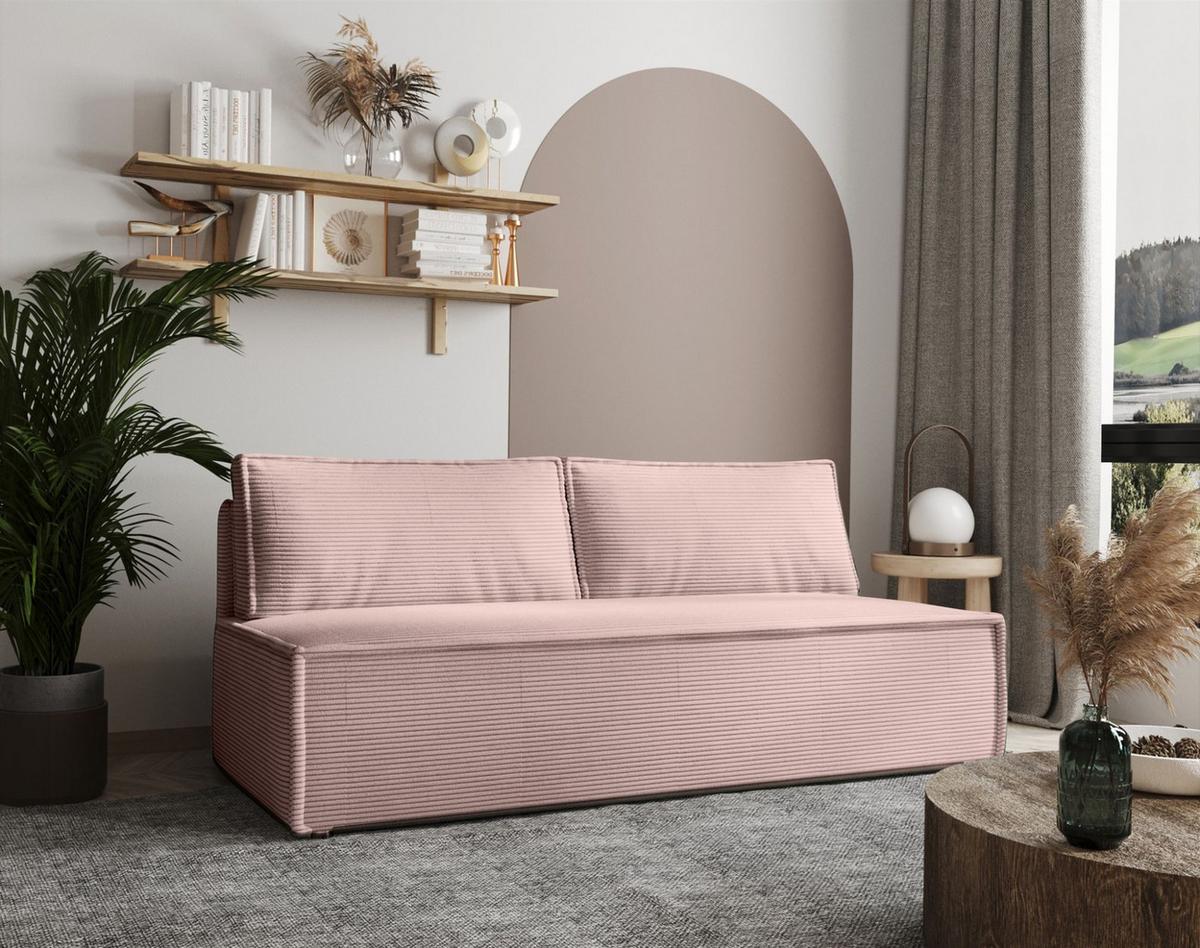 SCHLAFSOFA Amanda In Zoom - Rosa, Holzwerkstoff/Textil (200/89/100cm) - Fun Möbel