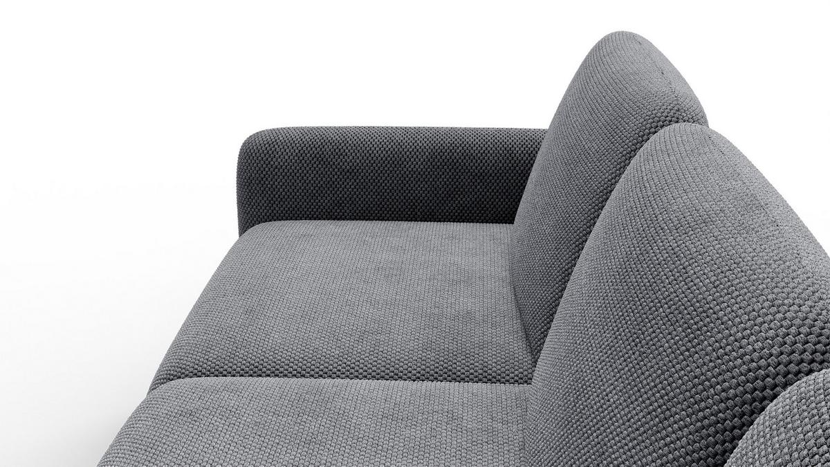 ECKSOFA FEBE 5-Sitzer rechts, grau - Schwarz/Grau, Holz/Textil (271/190cm) - Wozimo