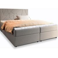 BOXBETT MADO 160x200 cm mit Matratze und Topper - Beige - Beige, Holz (160/200cm) - MASSENO