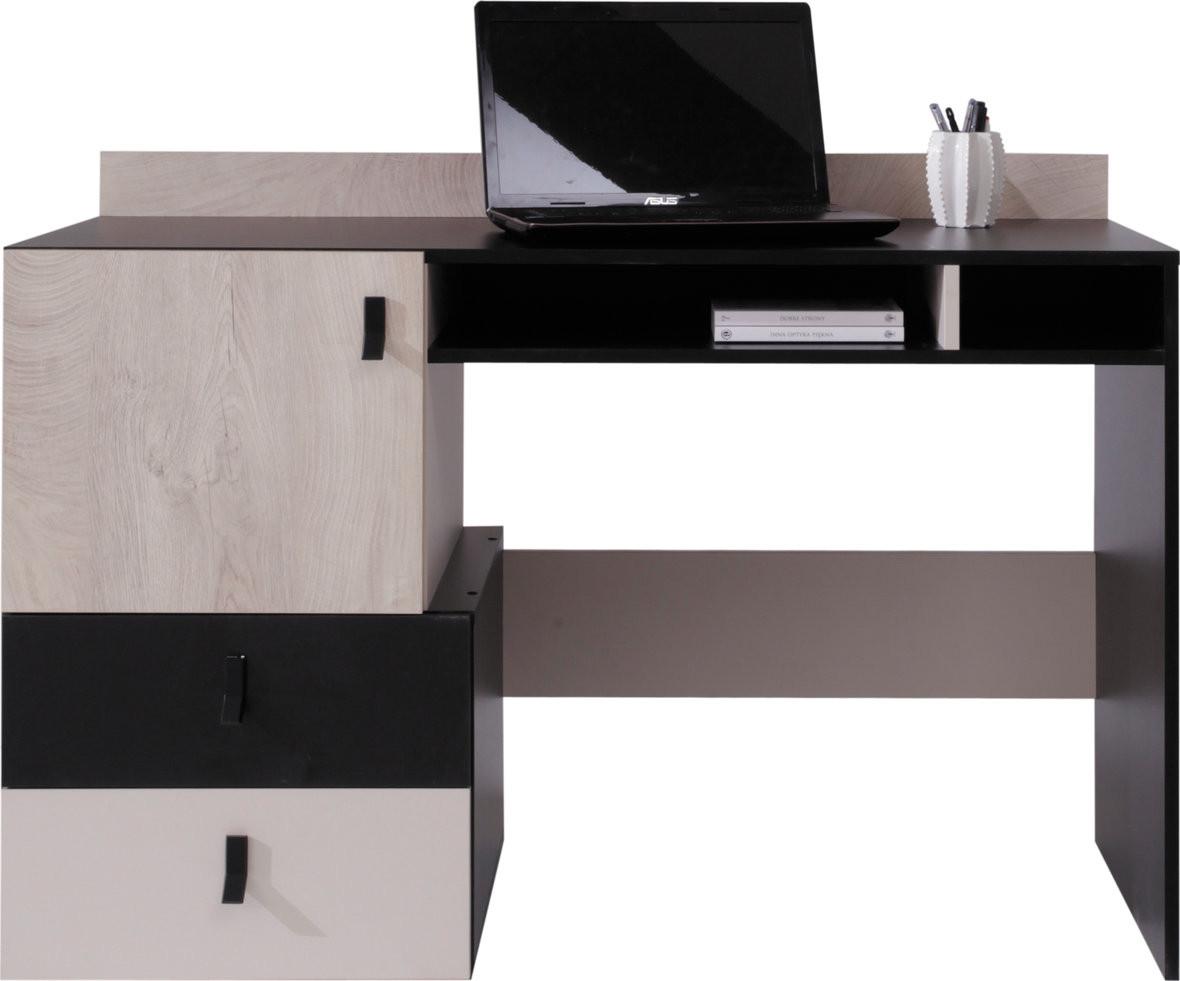 SCHREIBTISCH ISEO 125x55x86 cm Bürotisch Computertisch, Schwarz - Schwarz, Holzwerkstoff (55/125/86cm) - MASSENO