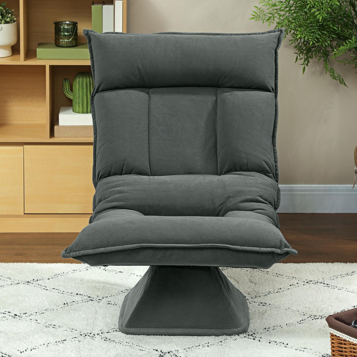 BODENSTUHL Polyester Dunkelgrau - Dunkelgrau, Kunststoff (62/95/70cm) - HOMCOM