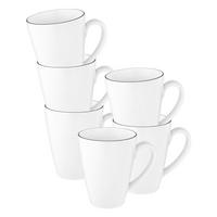 KAFFEEBECHER TAMBEL Lido Black Line weiß 350 ml 6er Set - Weiß, Keramik (0.35L) - Seltmann Weiden