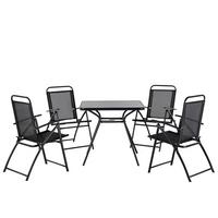 GARTENMÖBEL SET 4-Sitzer Stahl schwarz Livo - Schwarz, Metall - Beliani