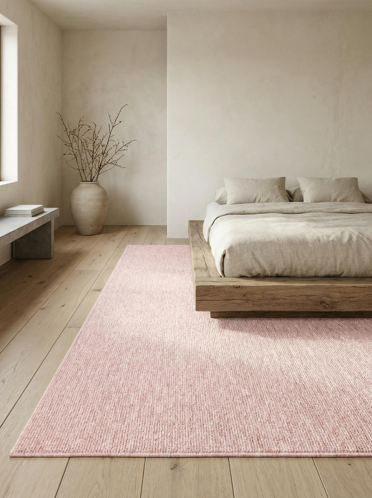 KURZFLORTEPPICH AMMER, einfarbig, Rosa, 200 x 290 cm - Rosa, Textil (290/200cm) - KADIMA DESIGN