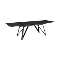 ESSTISCH Ausziehbar Keramik Glas Marmoroptik Rechteckig Groß, Schwarz 180x95x76 cm - Schwarz, Keramik/Metall (95/180/76cm) - KADIMA DESIGN