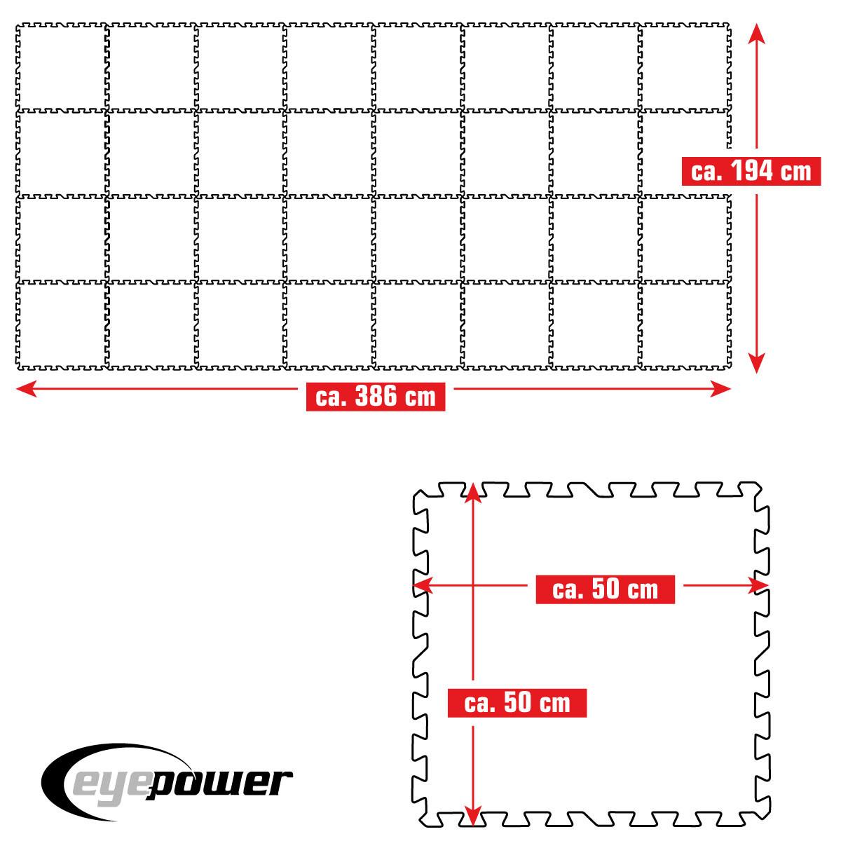 POOLMATTEN 7,5m² 32 EVA Matten 50 cm Blau - Blau, Kunststoff (50/50cm) - eyepower