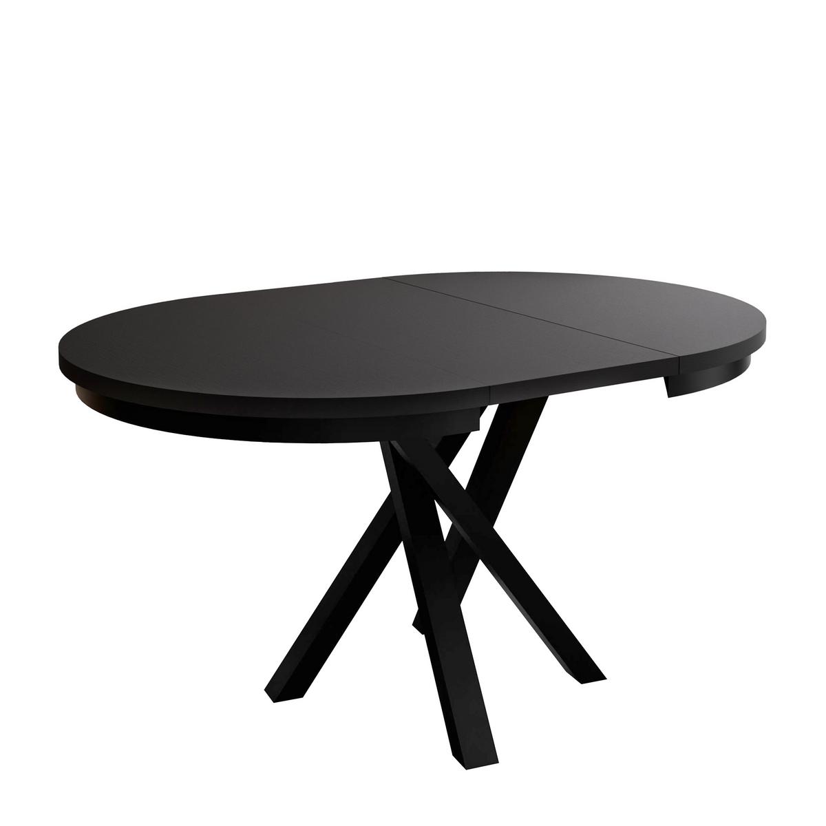 ESSTISCH LUMI, Schwarz - Schwarz, Holzwerkstoff (100/100/75cm) - Lookway