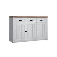 SIDEBOARD Léandre Weiß und Holz - Weiß, Holzwerkstoff (130.2/87.3/43.3cm) - Petits-meubles