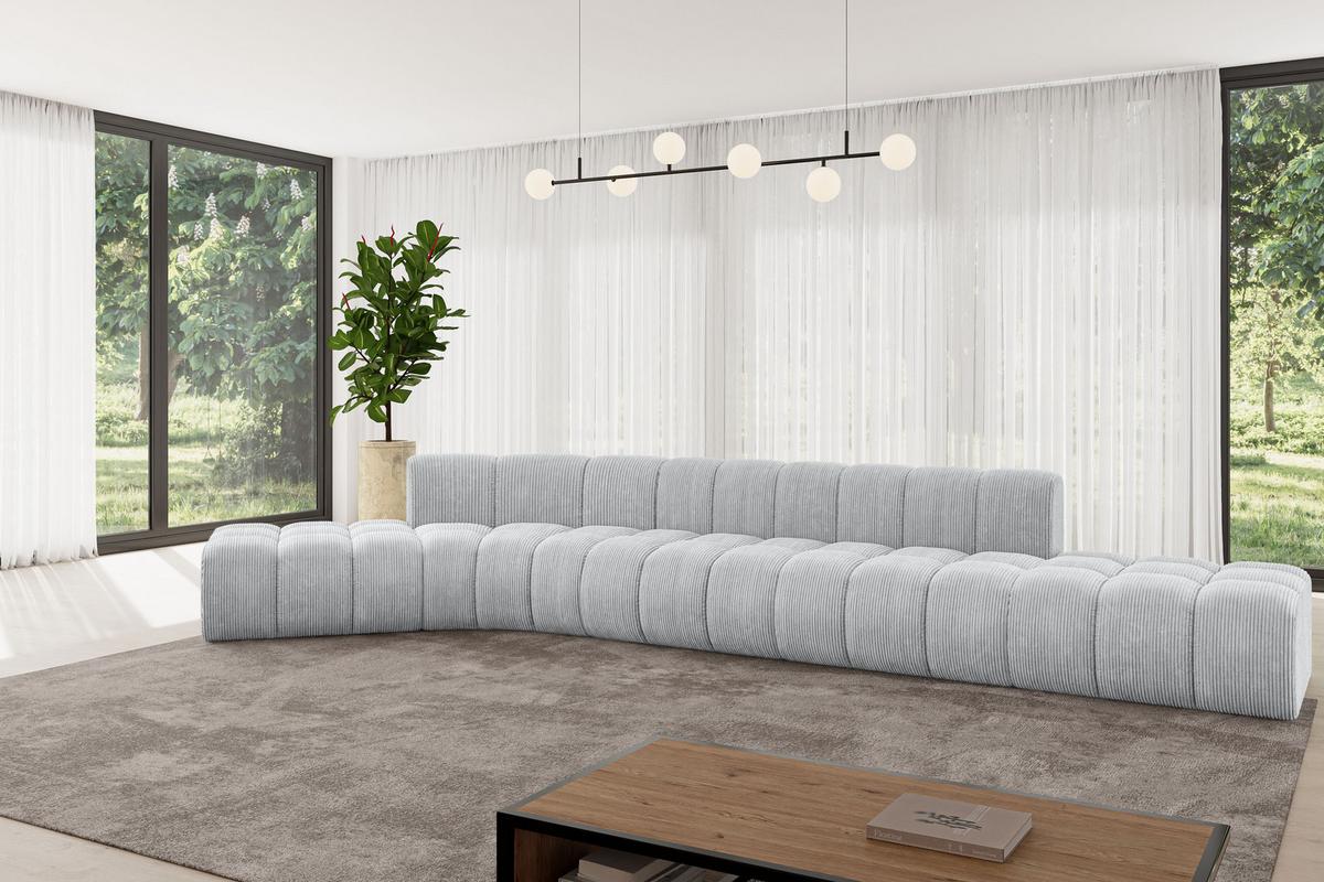 ECKSOFA modulares Sofa Solven-L2 - 471x174x70 cm Grau - Grau, Holzwerkstoff/Textil (471/174cm) - ALTDECOR
