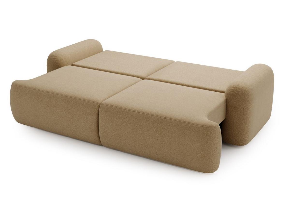 SOFA 260/106/81 Aurio Bouclé-Stoff Hellbraun - Hellbraun, Kunststoff/Textil (260/81/106cm) - Graingold