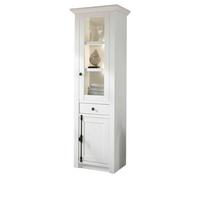 VITRINE Pinie weiß 63 cm, Vitrinenschrank im Landhaus-Stil - Schwarz/Weiß, Glas/Holzwerkstoff (63/207/45cm) - Furn.Design