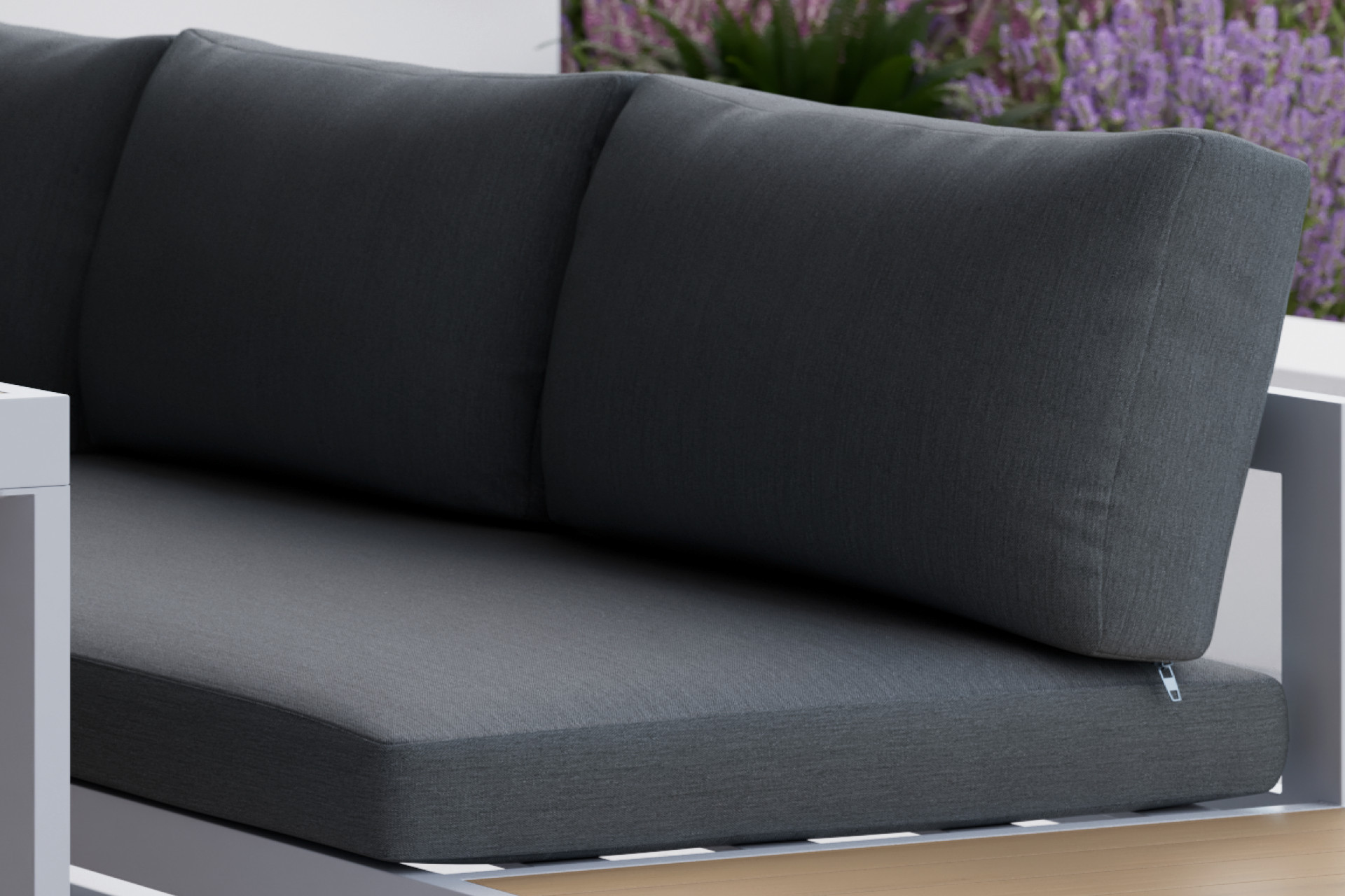 Dining-Loungeset inkl. Sitz- und Rückenkissen grau Outdoorstoff imprägniert Bezug abnehmbar und waschbar 