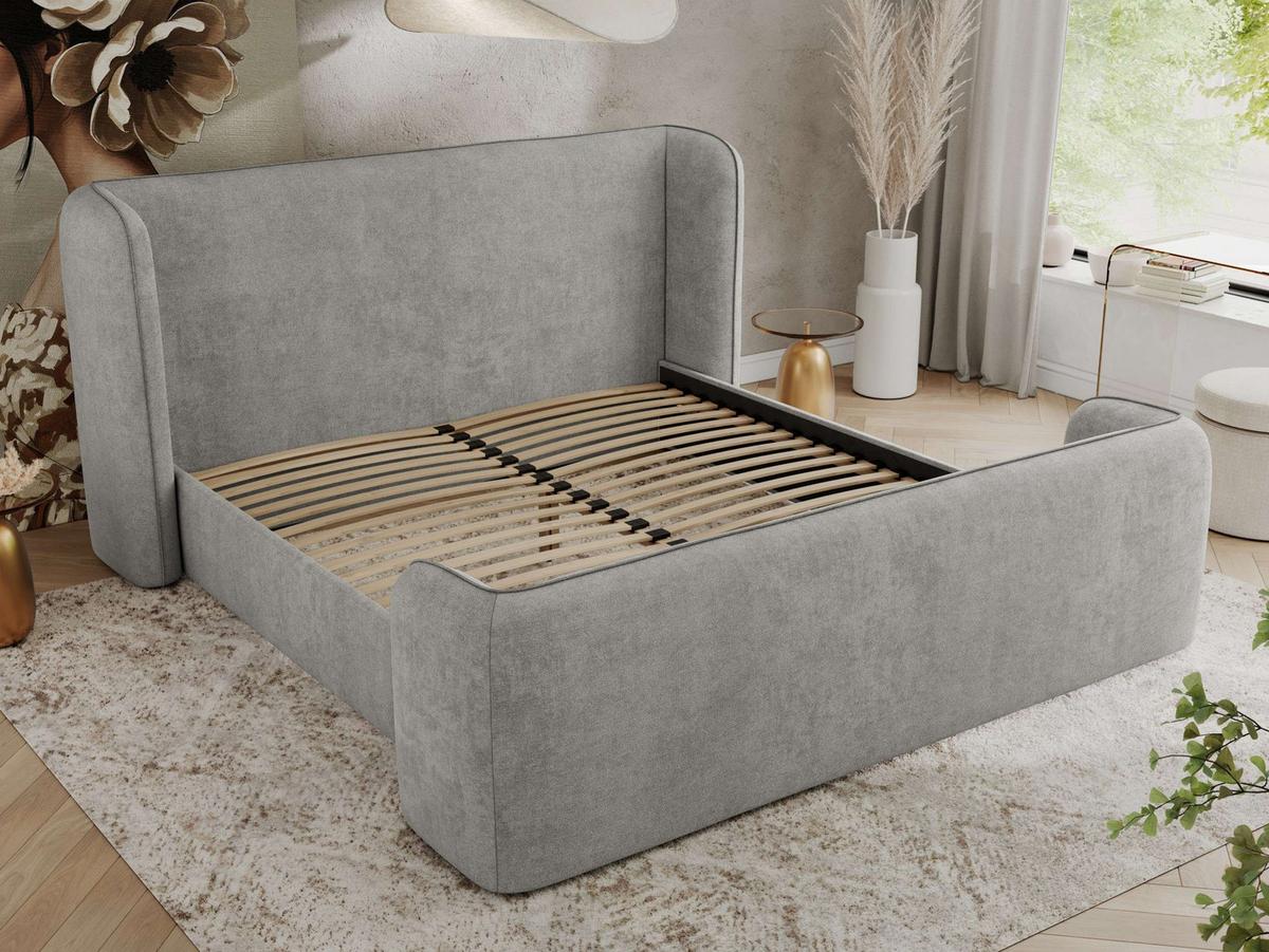 POLSTERBETT EMORA CLASSIC DUO 140/200 - Hellgrau Strukture - Pocket-Matratze - Hellgrau, Textil (140/200cm) - MKS