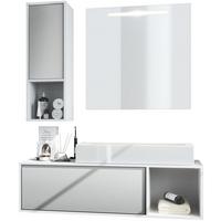 BADMÖBELSET La Costa Fronten in Hellgrau seidenmatt - Greige, Holzwerkstoff (126.5/190/46cm) - Vladon
